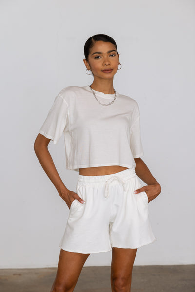 Jersey Boxy Crop Tee